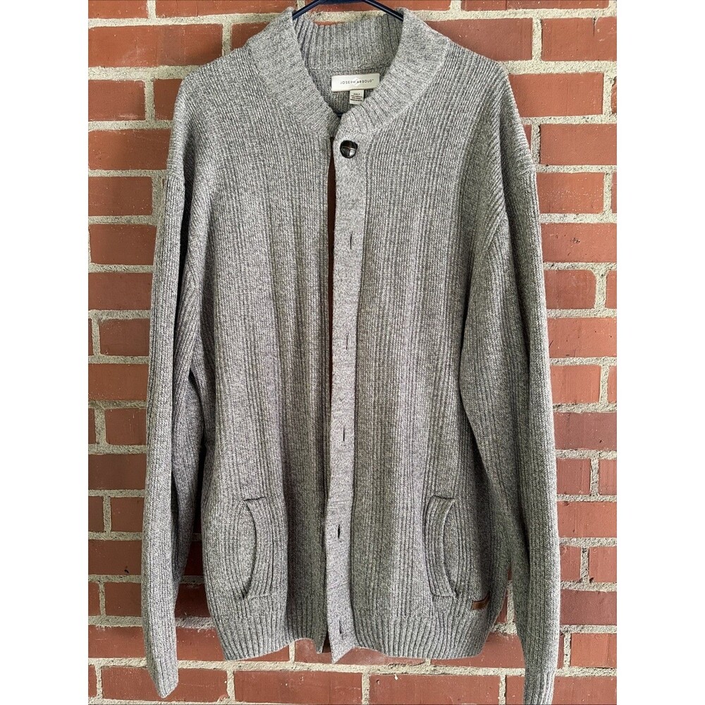 Joseph Abboud 2XLT Grey Button Down Sweater